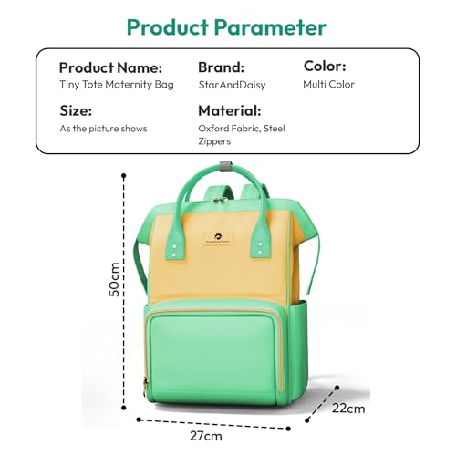StarAndDaisy Diaper Bag / 30L Lightweight Diaper Bag for Mothers for Travel with 3 Insulated Bottle Pockets/Baby Bag for Mother Travel & Hospital Bag for Baby – Green Yellow - Image 5