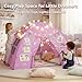 AFUNX Unicorn Play Tent for Girls Ages 48 Extra Large Kids Indoor Play Tent 70 L x 45 W x 43 H Lavender Pink Foldable Tent with Rainbow Unicorn Print Easy Setup Fits 24 Kids - Image 4
