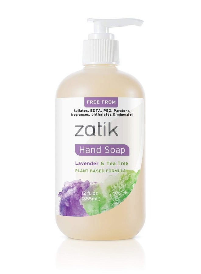 zatik Naturals - Liquid Hand Soap with Lavender & Tea Tree, Moisturizing Handwash, Grey Water Safe, 12 fl oz (Pack of 6) - Image 3