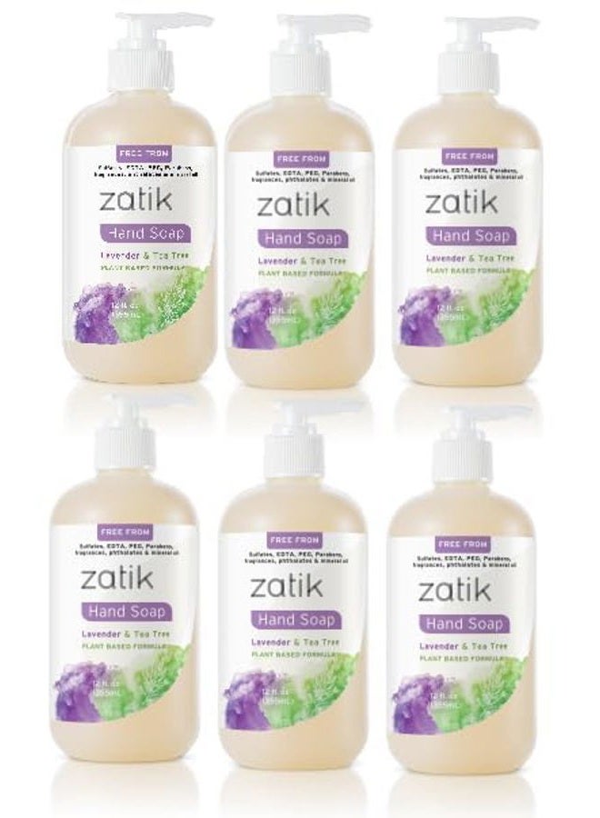 zatik Naturals - Liquid Hand Soap with Lavender & Tea Tree, Moisturizing Handwash, Grey Water Safe, 12 fl oz (Pack of 6) - Image 2