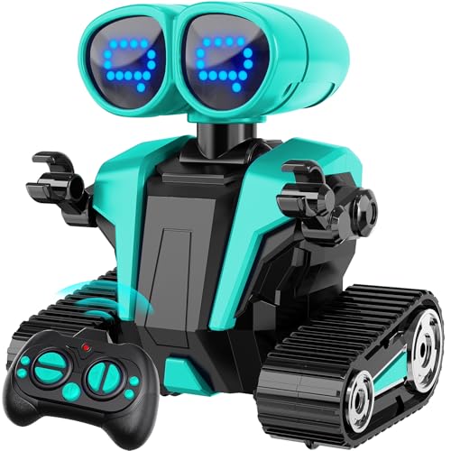 MindPal Robot Toys for Boys Girls with AutoDemonstration Robots for Kids Remote Control Rechargeable Emo Robot with LED Eyes Age 3 Years and Up Green - Image 1