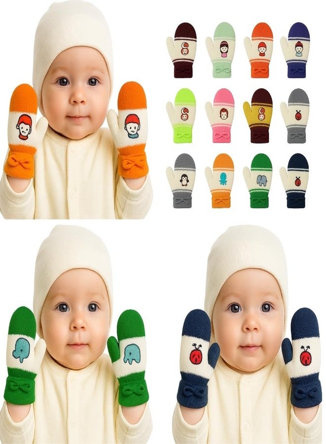 KD K D Baby Gloves Winter Warm Knitted Mittens for Kids | Lovely Soft Mutthi Gloves (Pack of 6 Pairs,03 Month to 12 Month) - Image 1