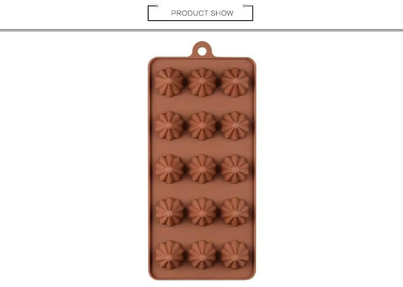 MoldBerry Silicone 15 Small Cavities Modak Shape Chocolates Mold Modak Filling Mould Cupcakes Decoration Cake Border Decorating for Ganesh Chaturthi Festival Theme Mold Pack of 1 Multicolor - Image 2