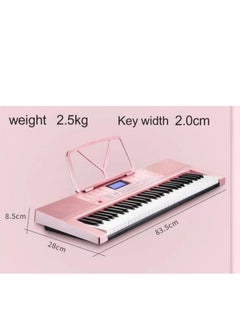 Mike Music 61-Key Electronic Keyboard with Stand, Microphone & Teaching Modes - Pink, 83.5 cm x 28 cm x 8.5 cm, 2.5 kg, Ideal for Kids & Beginners Pink  - Image 3