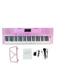 Mike Music 61-Key Electronic Keyboard with Stand, Microphone & Teaching Modes - Pink, 83.5 cm x 28 cm x 8.5 cm, 2.5 kg, Ideal for Kids & Beginners Pink  - Image 4