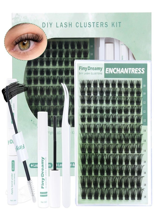 FinyDreamy Enchantress Lash Clusters Kit DIY Lash Extensions Kit Fluffy & Wispy Individual Lashes with Glue Remover Tweezer by FinyDreamy(Enchantress Kit, 10-18mm) - Image 1