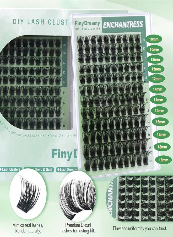FinyDreamy Enchantress Lash Clusters Kit DIY Lash Extensions Kit Fluffy & Wispy Individual Lashes with Glue Remover Tweezer by FinyDreamy(Enchantress Kit, 10-18mm) - Image 3