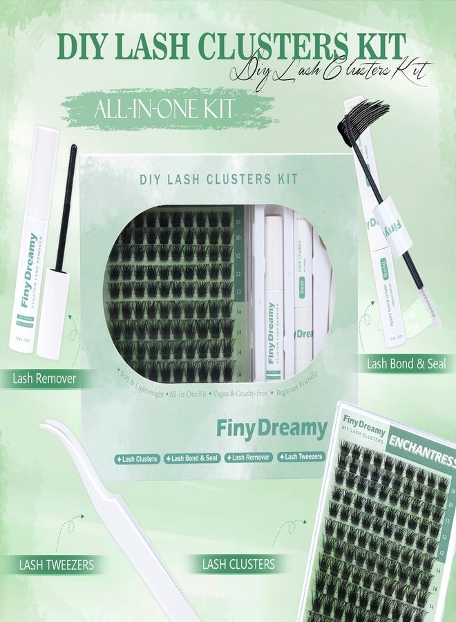 FinyDreamy Enchantress Lash Clusters Kit DIY Lash Extensions Kit Fluffy & Wispy Individual Lashes with Glue Remover Tweezer by FinyDreamy(Enchantress Kit, 10-18mm) - Image 4