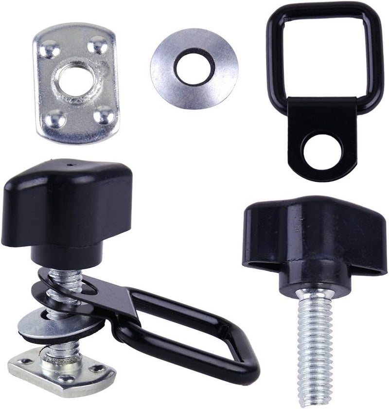ELONN Quick-Release M8 Thumbscrews + Nut + Washer + Tie-Down D-Rings Kit for Truck/Hardtop/Cover Compatible with All Jeep Wrangler JL JK TJ LJ YJ Sport Sahara Rubicon - (6-Pack) - Image 2