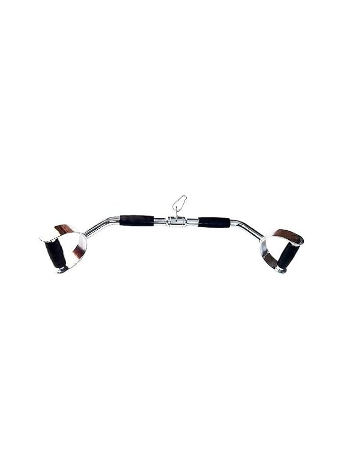 Generic LAT Pull Down Bar Press Down Bar Cable Machine Attachment Multi Gym Attachment Solid Steel Rubber Handgrips Tricep V-Bar Pulley System Machine  - Image 1