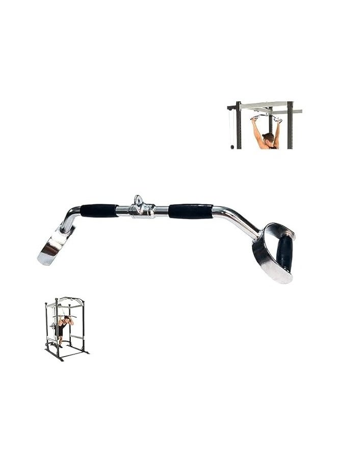 Generic LAT Pull Down Bar Press Down Bar Cable Machine Attachment Multi Gym Attachment Solid Steel Rubber Handgrips Tricep V-Bar Pulley System Machine  - Image 2