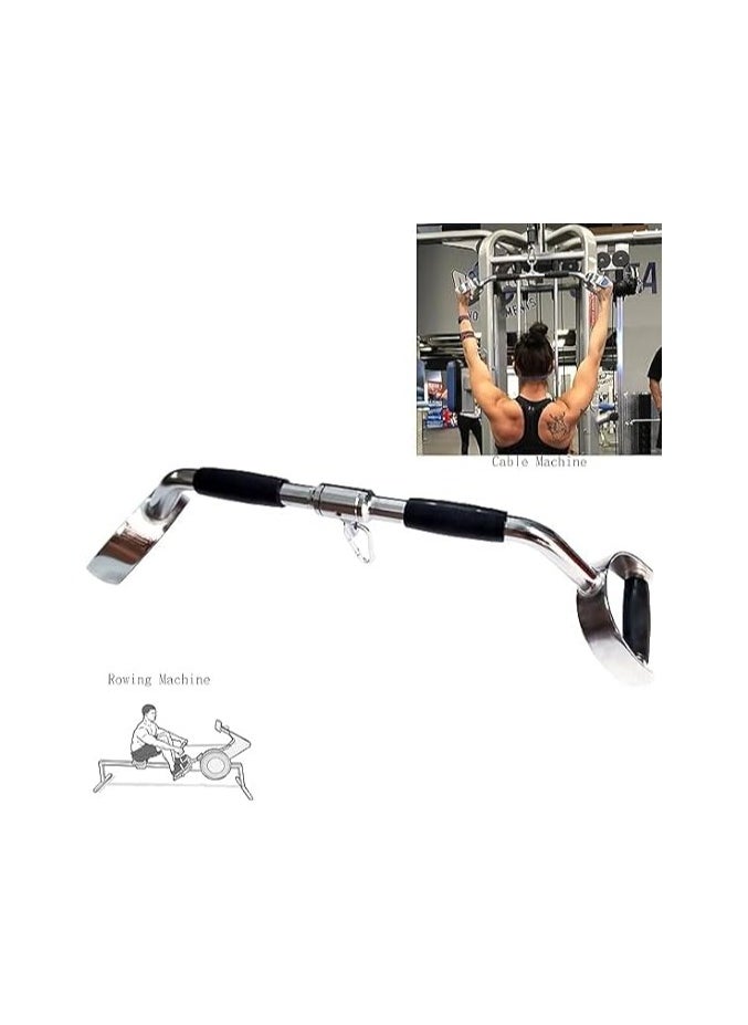 Generic LAT Pull Down Bar Press Down Bar Cable Machine Attachment Multi Gym Attachment Solid Steel Rubber Handgrips Tricep V-Bar Pulley System Machine  - Image 4