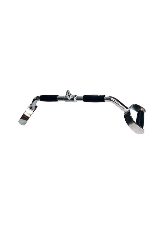 Generic - LAT Pull Down Bar Press Down Bar Cable Machine Attachment Multi Gym Attachment Solid Steel Rubber Handgrips Tricep V-Bar Pulley System Machine - Image 1