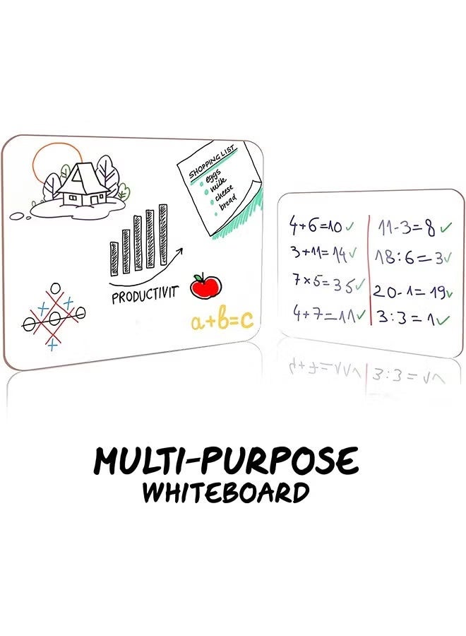 DELGREEN 6 Pcs Small Dry Erase White Board Board Lapboard , Durable Portable Whiteboard for Kids Students, Classroom, Home, Office Work and for Paper and Pen Games (30*23cm) - Image 2