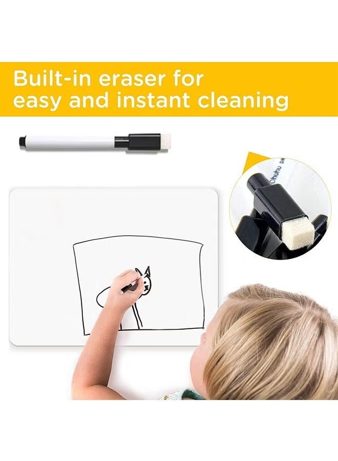 DELGREEN 6 Pcs Small Dry Erase White Board Board Lapboard , Durable Portable Whiteboard for Kids Students, Classroom, Home, Office Work and for Paper and Pen Games (30*23cm) - Image 3