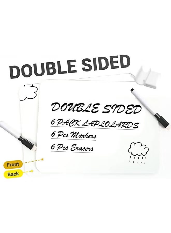 DELGREEN 6 Pcs Small Dry Erase White Board Board Lapboard , Durable Portable Whiteboard for Kids Students, Classroom, Home, Office Work and for Paper and Pen Games (30*23cm) - Image 5