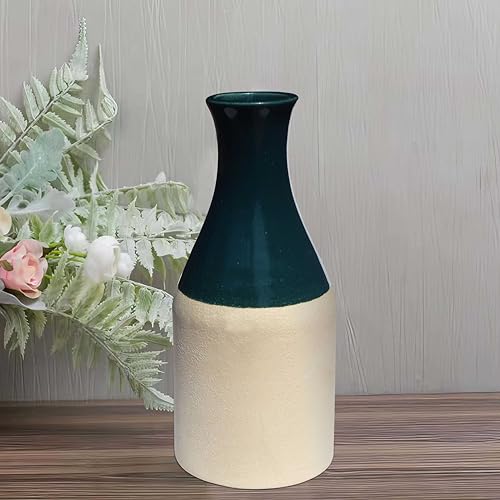 Pure Source India Porcelain Flower Vase (8 Inch) (Green) (Without Flower) - Image 2