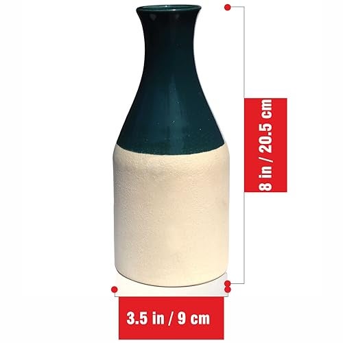 Pure Source India Porcelain Flower Vase (8 Inch) (Green) (Without Flower) - Image 3