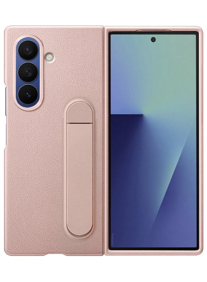 Leather Case Cover for Samsung Galaxy Z Fold 7, Kindsuit Case Slim and sleek with Secure Hand Grip - Pink - Image 2