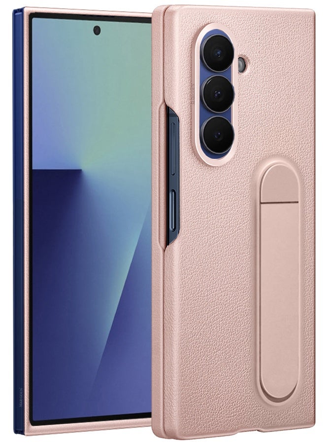 Leather Case Cover for Samsung Galaxy Z Fold 7, Kindsuit Case Slim and sleek with Secure Hand Grip - Pink - Image 4