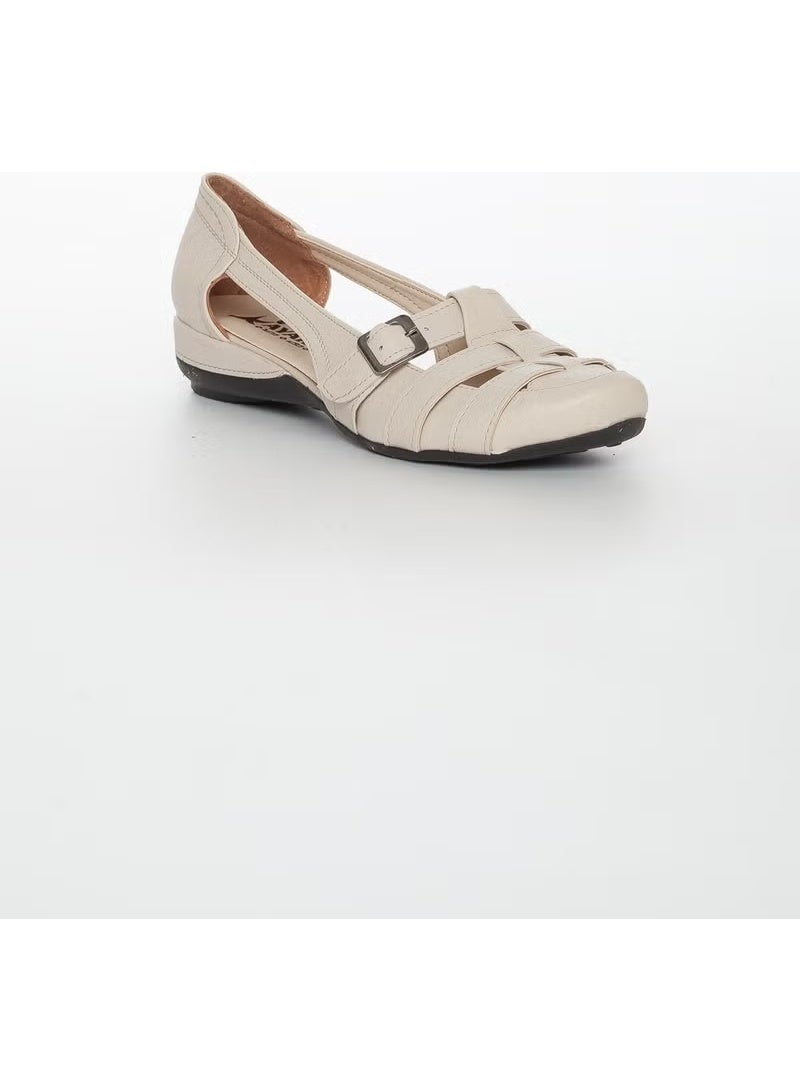 Slices Shoes Buckle Beige Women's Ballerinas - Image 2