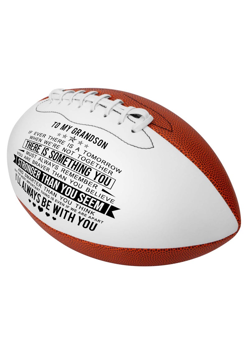 K KENON K KENON Personalized Rugby Ball for Grandson - Personalized Composite Leather American Rugby Ball- Anniversary Christmas Graduation Gifts for Grandson (for Grandson)  - Image 2