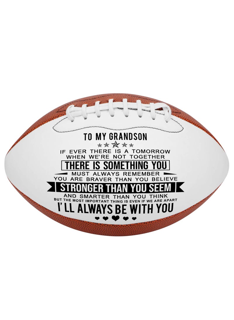 K KENON K KENON Personalized Rugby Ball for Grandson - Personalized Composite Leather American Rugby Ball- Anniversary Christmas Graduation Gifts for Grandson (for Grandson)  - Image 1