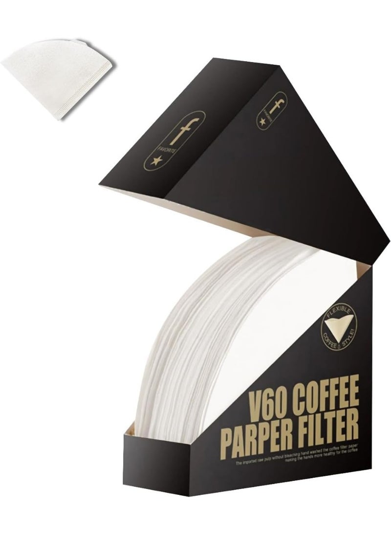 100 X Disposable Cone Unbleached White Coffee Filters for Pour Over and Drip Coffee Makers, 1 BOX Coffee Paper Filter V60 Size-02 - Image 5