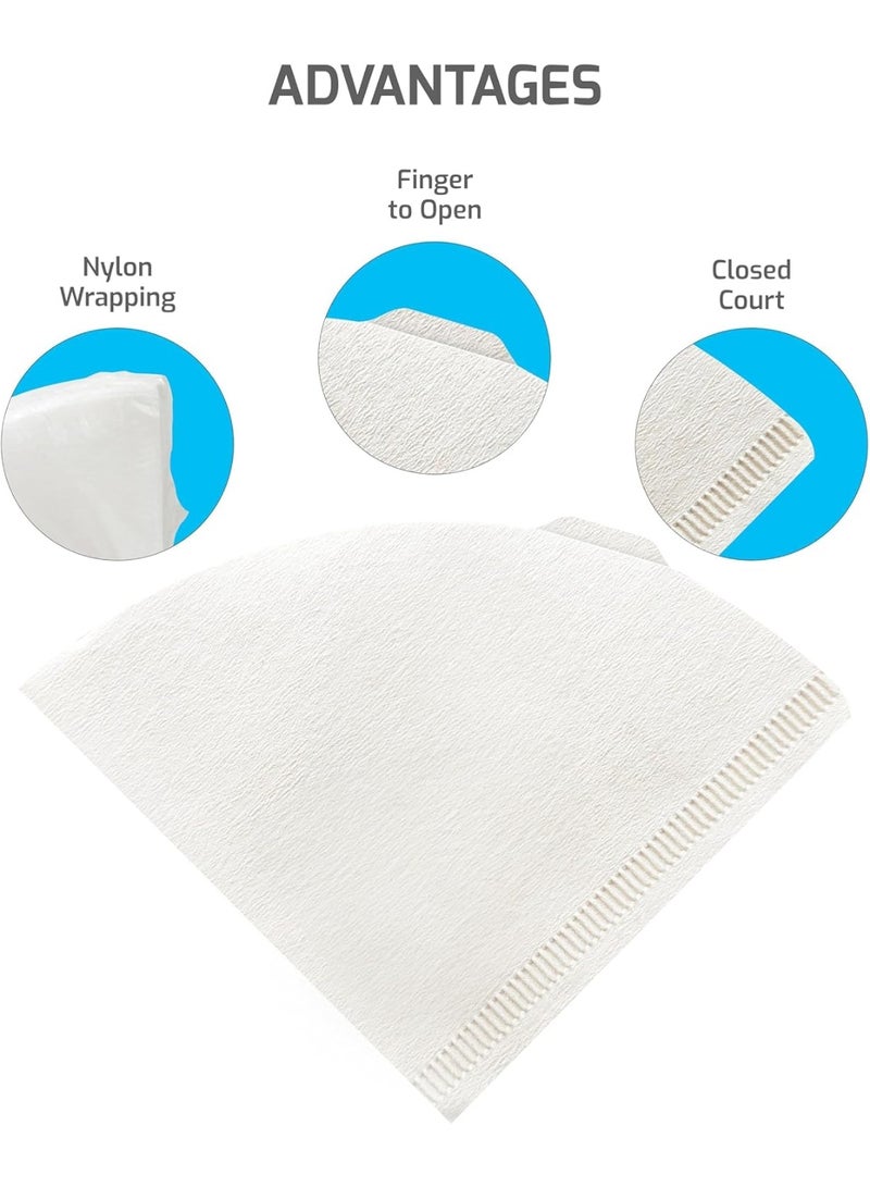100 X Disposable Cone Unbleached White Coffee Filters for Pour Over and Drip Coffee Makers, 1 BOX Coffee Paper Filter V60 Size-02 - Image 2