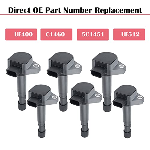 LCWRGS Set of 6 Ignition Coil Pack for 3.5 3.7 V6 Acura MDX Honda Ridgeline Pilot Saturn vue 2001 2002 2003 2004 2005 2006 2007 2008 2009 Coils Replaces# UF400 UF512 C1460 - Image 3