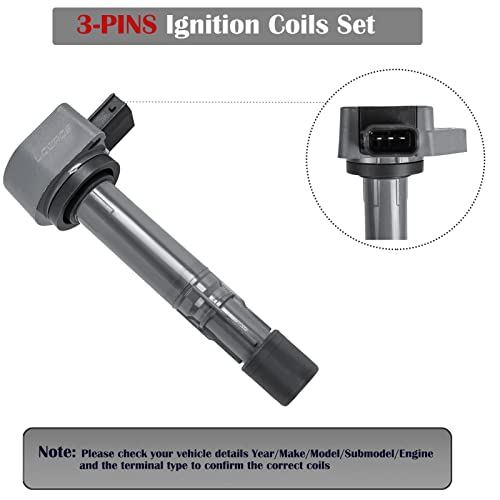 LCWRGS Set of 6 Ignition Coil Pack for 3.5 3.7 V6 Acura MDX Honda Ridgeline Pilot Saturn vue 2001 2002 2003 2004 2005 2006 2007 2008 2009 Coils Replaces# UF400 UF512 C1460 - Image 4