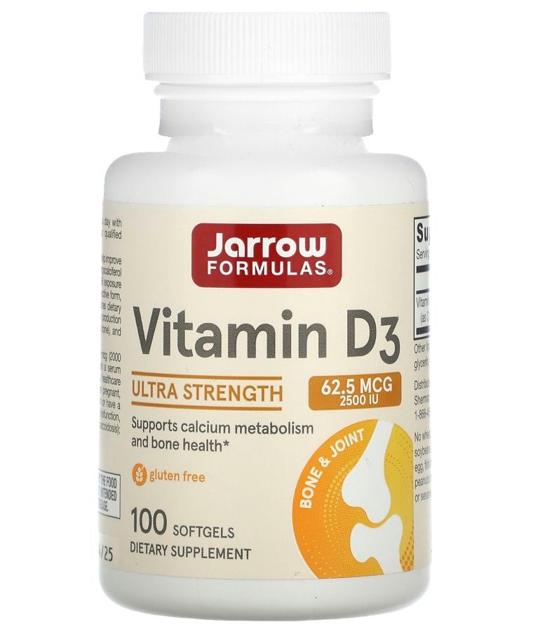 jarrow formulas Vitamin D3 Ultra Strength 62.5 mcg (2500 IU) 100 Softgels
