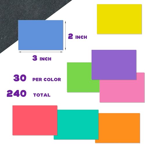 YSHIHE 240 PCS Colored Labels Stickers 3 x 2 Inch Rectangular Moving Labels 8 Colors Large Color Coding Labels - Light Color - Image 3