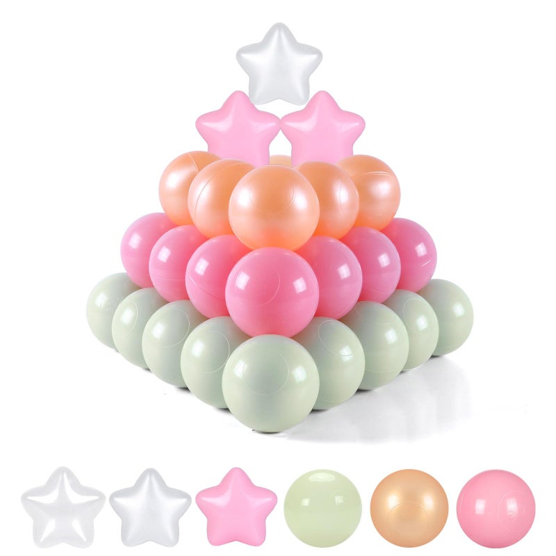 STARBOLO Ball Pit Balls - 100pcs Crush Proof Plastic Children's Toy Balls Macaron Ocean Balls for Birthday Parties Games Pool Foam Ball Pit Play Tent - Image 5