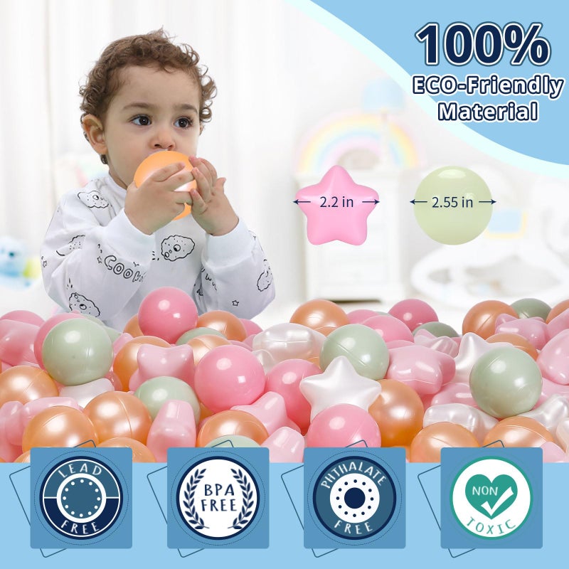 STARBOLO Ball Pit Balls - 100pcs Crush Proof Plastic Children's Toy Balls Macaron Ocean Balls for Birthday Parties Games Pool Foam Ball Pit Play Tent - Image 4