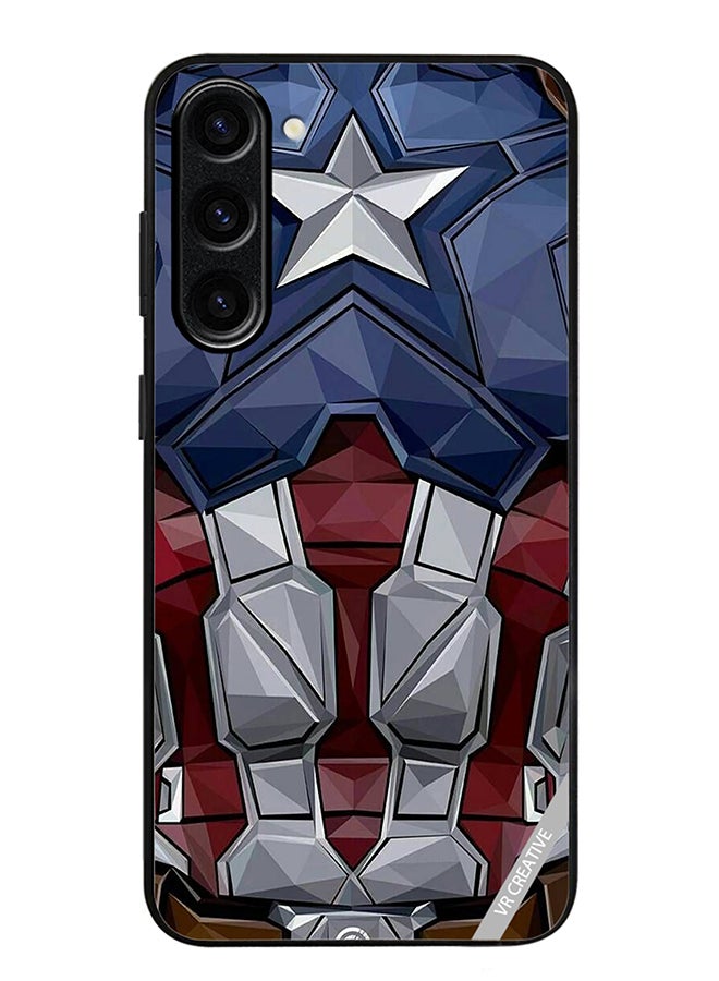 VR CREATIVE Protective Case Cover For Samsung Galaxy S24 Plus Captain America Suit Design Multicolour - Image 1