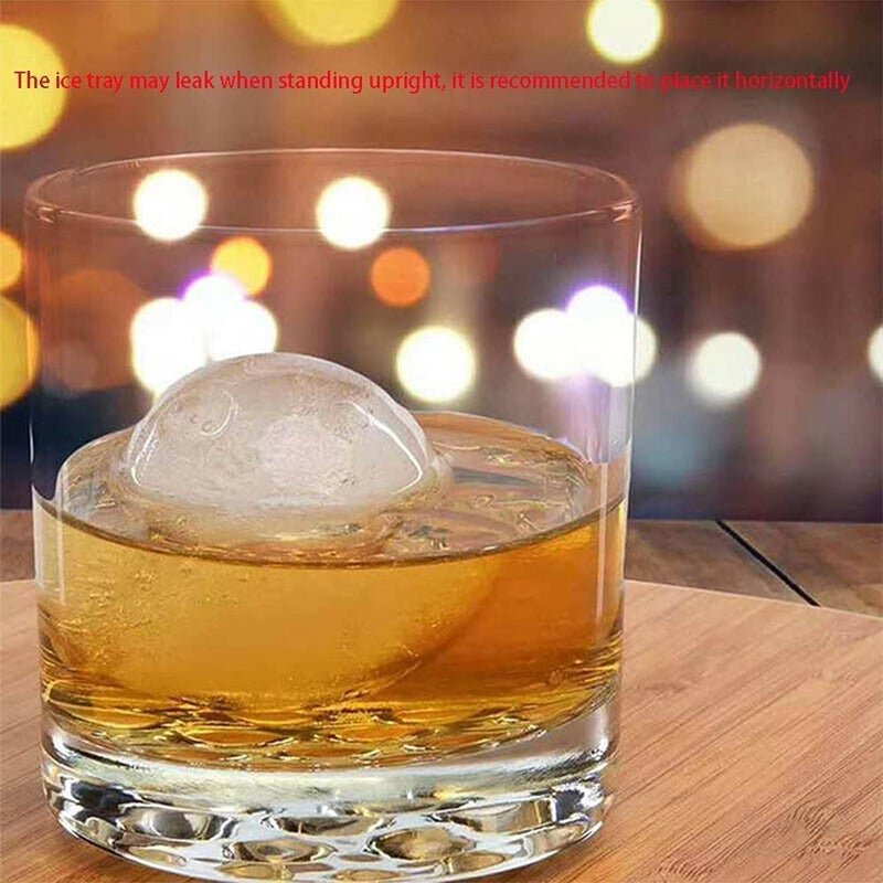 LAVNIK 4pcs Bar Ice Cube Maker Whiskey Cocktail Ice Box Molds Ice Ball Maker DIY Round Shape Ice Hockey Mold Bar Four Cavity Ice Cube Maker Birthday Wedding Party Cocktail Four Coarse Ice Sphere Moulds - Image 3