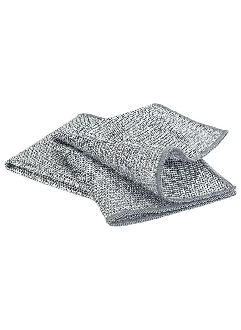 VIO 8 PC Multipurpose Reusable Wire Dish Scrubber Mesh Cloth All Purpose Kitchen Towel Quick Cleaning Kitchen Bowl Stove Sink Pot Pans Counter Grease Grime Residue Descaling Scrubbing Cloth  - Image 1