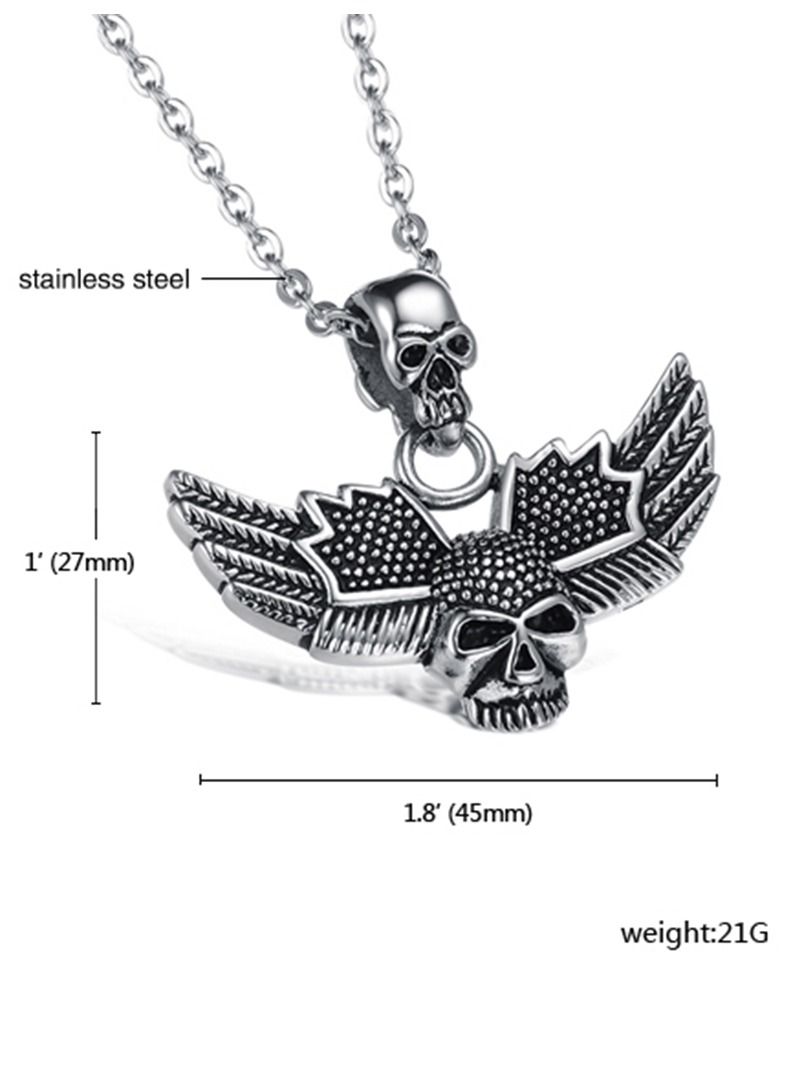 Elementesse Awesome Skeleton Head Pendant With Chain For Mens - Image 4