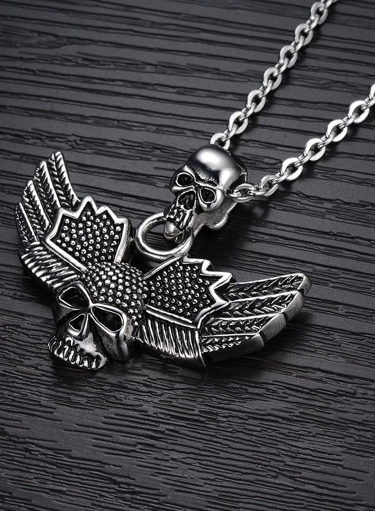 Elementesse Awesome Skeleton Head Pendant With Chain For Mens - Image 2