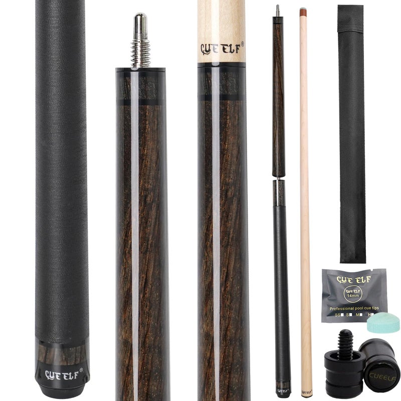 CUEELF Heavy Hitter Jump Break Pool Cue 3Piece JumpBreak Pool Cue Stick Zebra Wood Pool Stick 23 oz Break Pool Cue ZebraGrey 23 oz