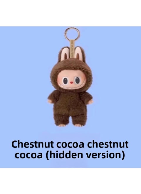 Bubble Mart Labubu Generation II Heart Macaron Vinyl Face Blind Box Plush Doll Toy Ornaments-Specifications:A Generation Of Hidden Models [chestnut Cocoa]-Color:High Quality