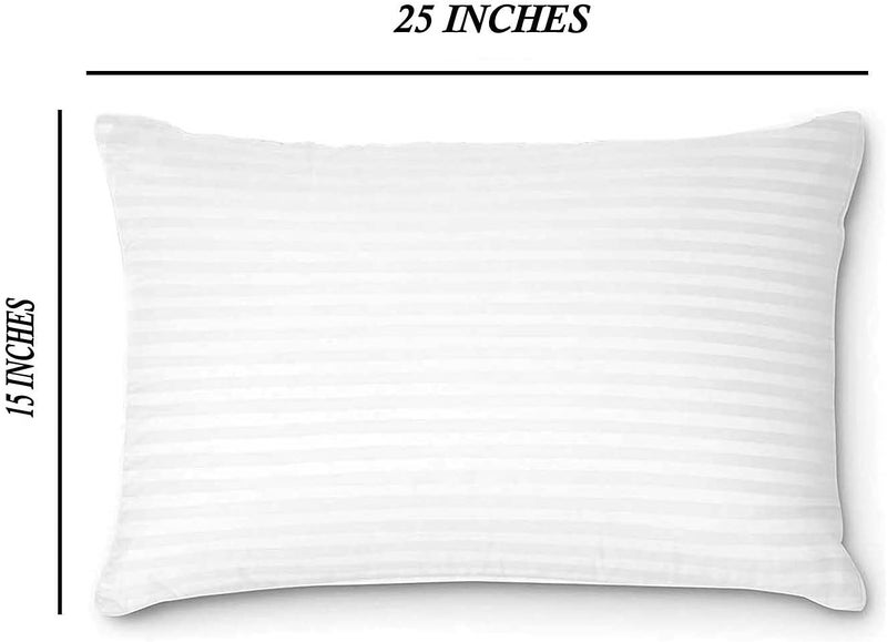 NIVEDHA MATTRESS Nivedha Mattress Organic Silk CottonkapokSemal Ilavam Panju White Striped Pillows Size 25 x 15 inchesPack of 2 - Image 3