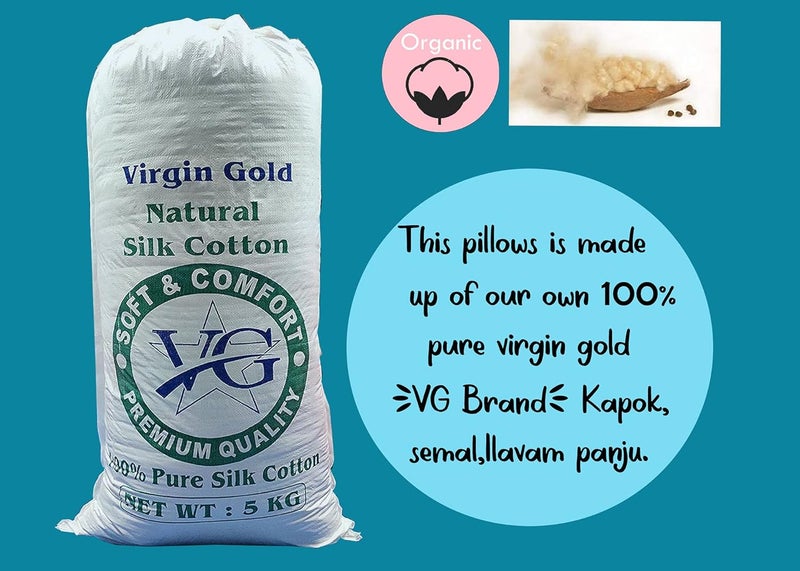 NIVEDHA MATTRESS Nivedha Mattress Organic Silk CottonkapokSemal Ilavam Panju White Striped Pillows Size 25 x 15 inchesPack of 2 - Image 5