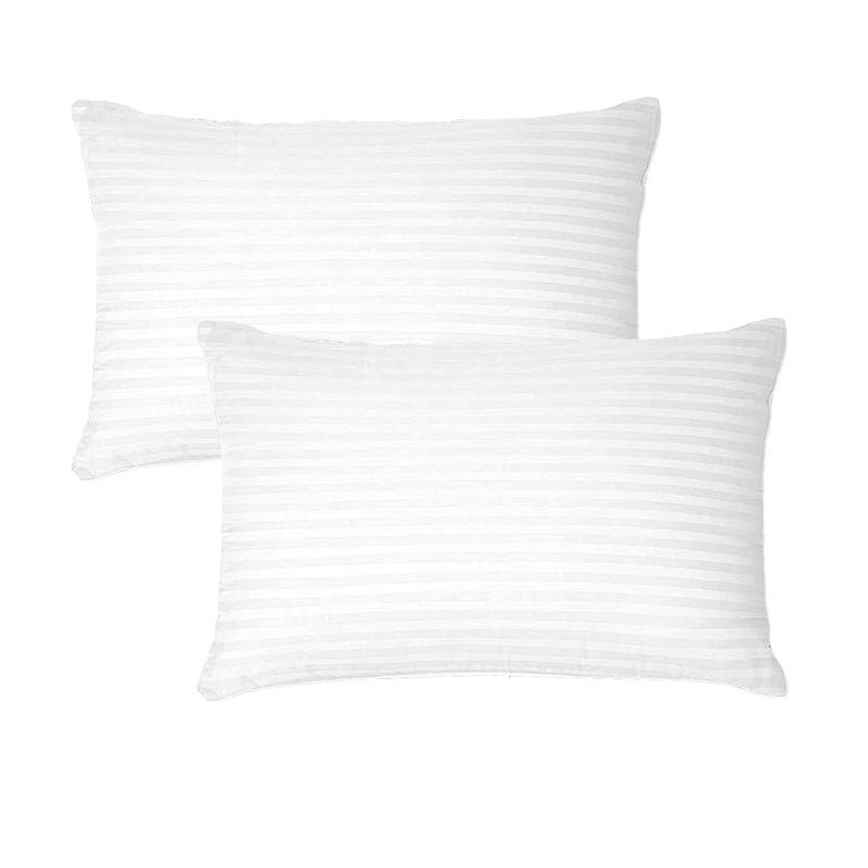 NIVEDHA MATTRESS Nivedha Mattress Organic Silk CottonkapokSemal Ilavam Panju White Striped Pillows Size 25 x 15 inchesPack of 2 - Image 1