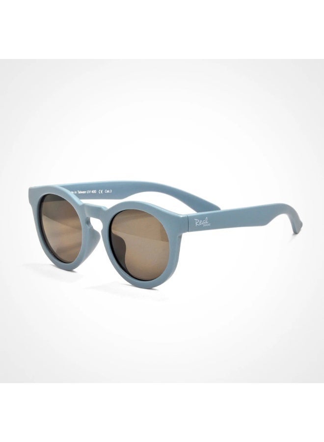 REAL SHADES Chill Polarized Sunglasses for Kids 4+ Steel Blue, Smoke Lens, 100% UV400 Protection, Unbreakable Flex Frames, Shatterproof Lenses - Image 1