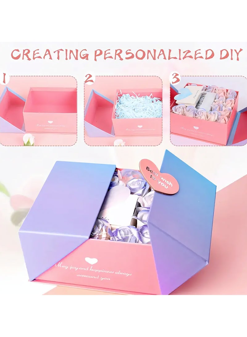 Luxury Magnetic Gift Box, Reusable Gift Box with Gift Bags for Gift Wrapping, Folding Gift Boxes With Lid for Presents, Festival, Birthday, Anniversary, Holidays and Weddings - Image 3