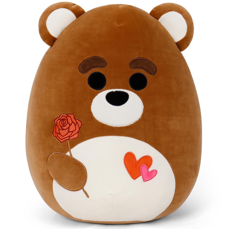 OurHonor Valentines Day Plush 16 Soft Bear Stuffed Animals with Red Heart and Rose Cute Stuffy Doll Pillow Toys Bear Valentines Gifts for Her Girlfriend Lover Mom Kids - Image 3