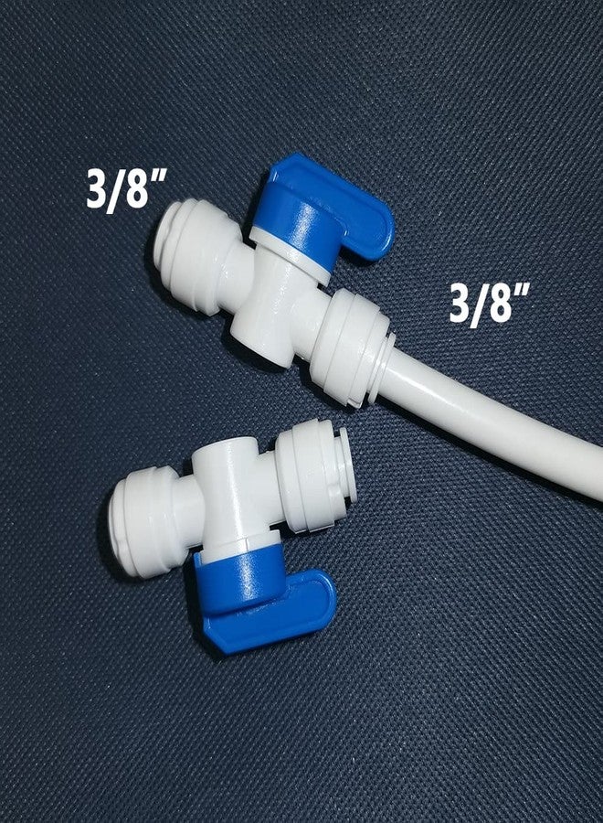 ماليدا صمام كرة أنبوبي Malida 3/8"x3/8" سريع التوصيل لإيقاف أجهزة تنقية المياه RO وفلاتر التناضح العكسي، مجموعة من قطعتين - Image 2