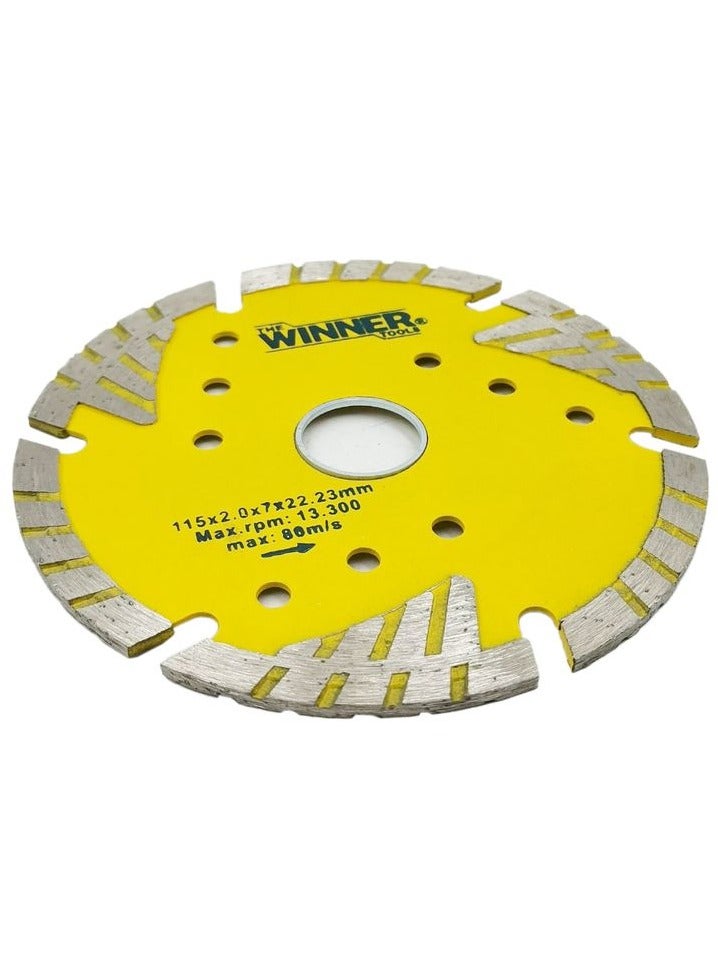 وينر عجلة طحن كأسية ماسية مقاس 115 مم من Winner Tools، شفرة قطع عالية الأداء لتطبيقات الحجر والطوب والخرسانة WATCW04-115 - Image 3